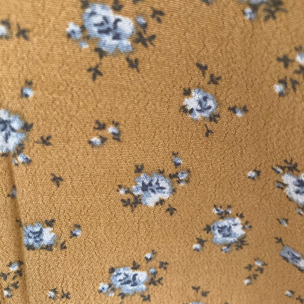 Abercrombie & Fitch AF Sz XS Dress Mustard Yellow Floral Sundress sleeves - Picture 5 of 8